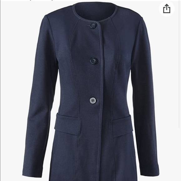 Cabi The Lido Cardigan Jacket Solid Navy Blue Long Sleeves Size S - Picture 10 of 11